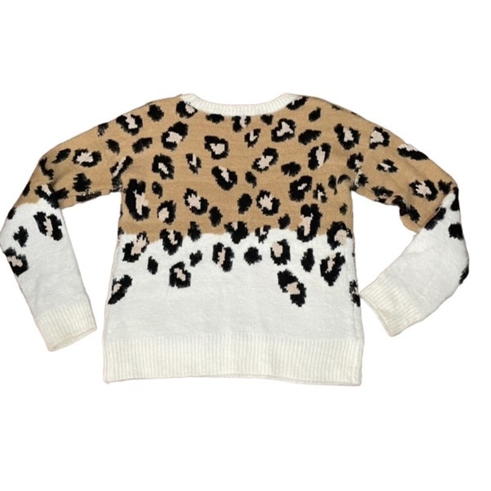 IF It Were Me Animal Print Fuzzy Sweater Size Large - Picture 2 of 6